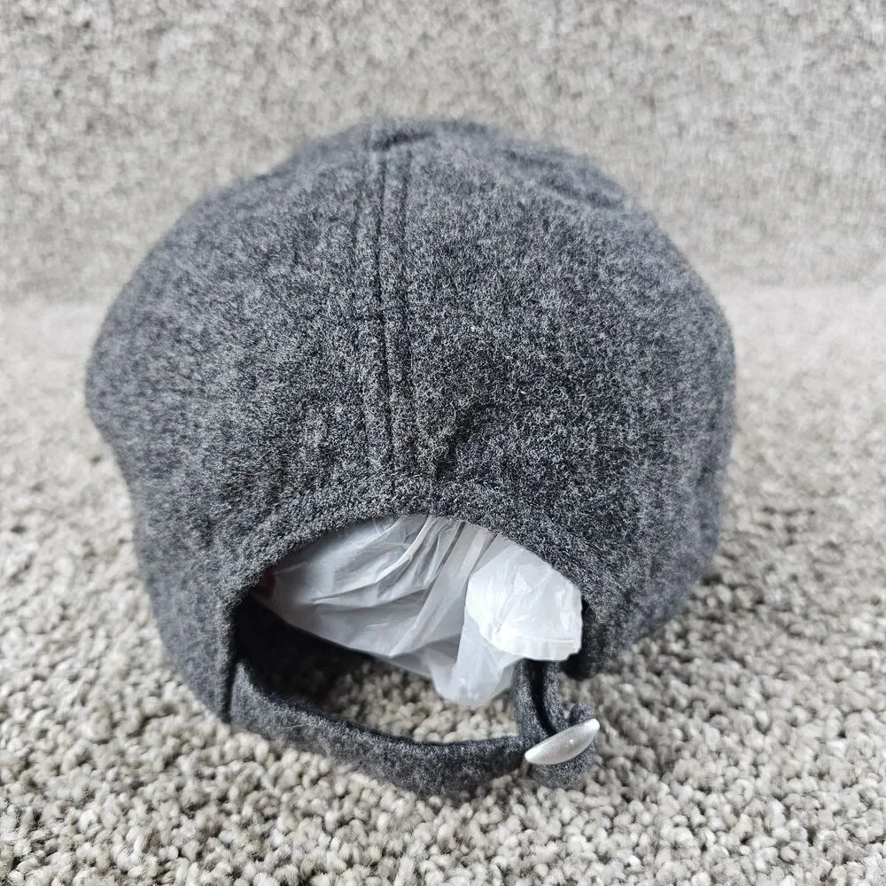 J Crew Hat Baseball Cap Gray Blue Wool Blend Strap Back Two Tone Adjustable OSFM